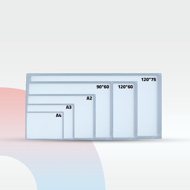 لايت بوكس ليد نحيف، صندوق ضوئي إعلاني مقاس A4 و A3 و A2، إطار إضاءة مقاس 9060 سم، 12060 سم، و 120*75 سم.