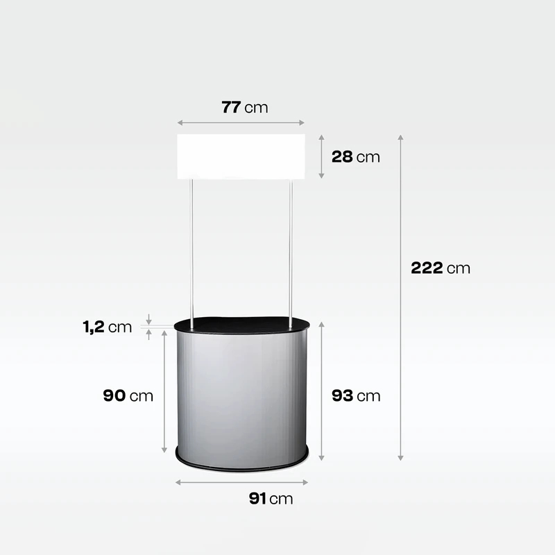 استاند عرض بروميشن من فيبر بمقاس 85×183 سم – خفيف الوزن وسهل التركيب للعروض الترويجية والمعارض
