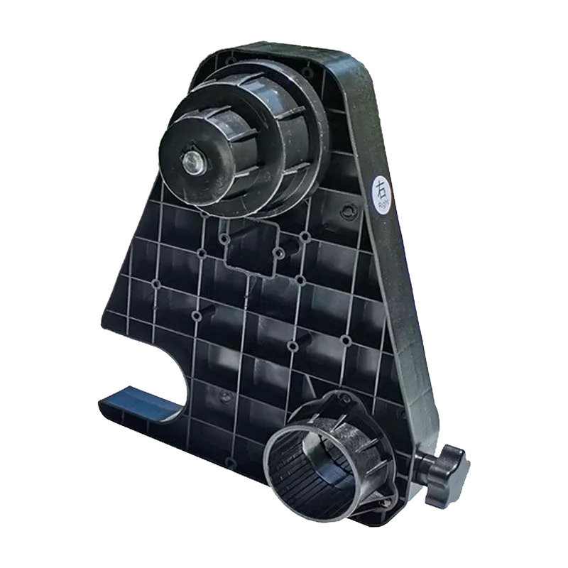 حامل رول بلاستيكي مقوى لجهة اليمين مخصص لطابعات الإيكوسولفنت المستخدمة في الدعاية والاعلان، يتميز بتصميم هيكلي متين يضمن سحب الخامة بانتظام ومنع الانزلاق