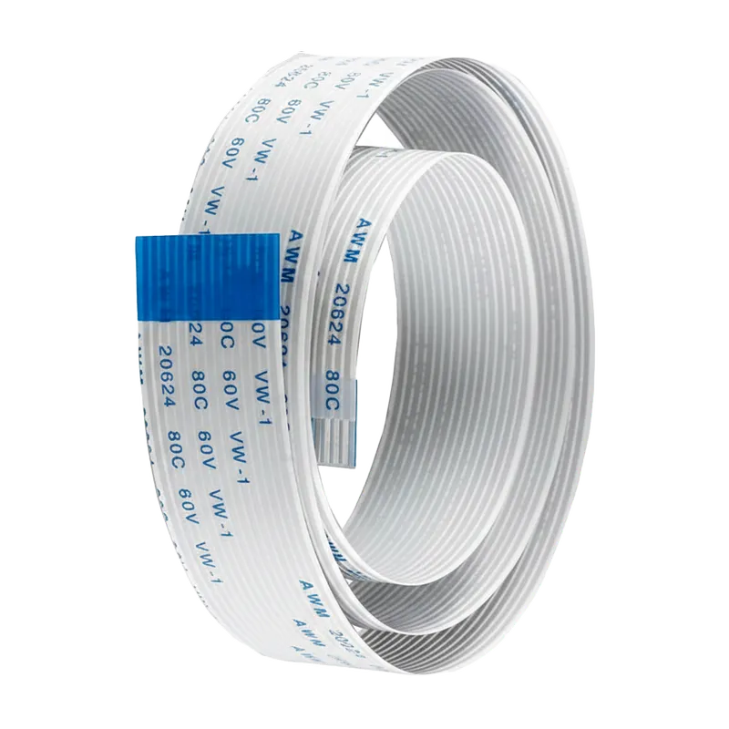 كيبل بيانات مسطح رمادي اللون 30 خط مع موصلات باللون الأزرق