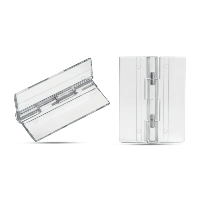 مفصلات أكريليك شفافة مقاس 30 في 33 مم بخلفية بيضاء