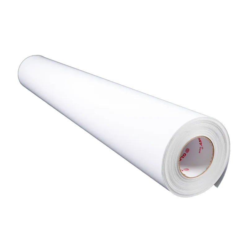 لفة ورق طباعة انكاد جلوري لون أبيض مطفي بطول 30 متر لمطابع الدعاية والإعلان.